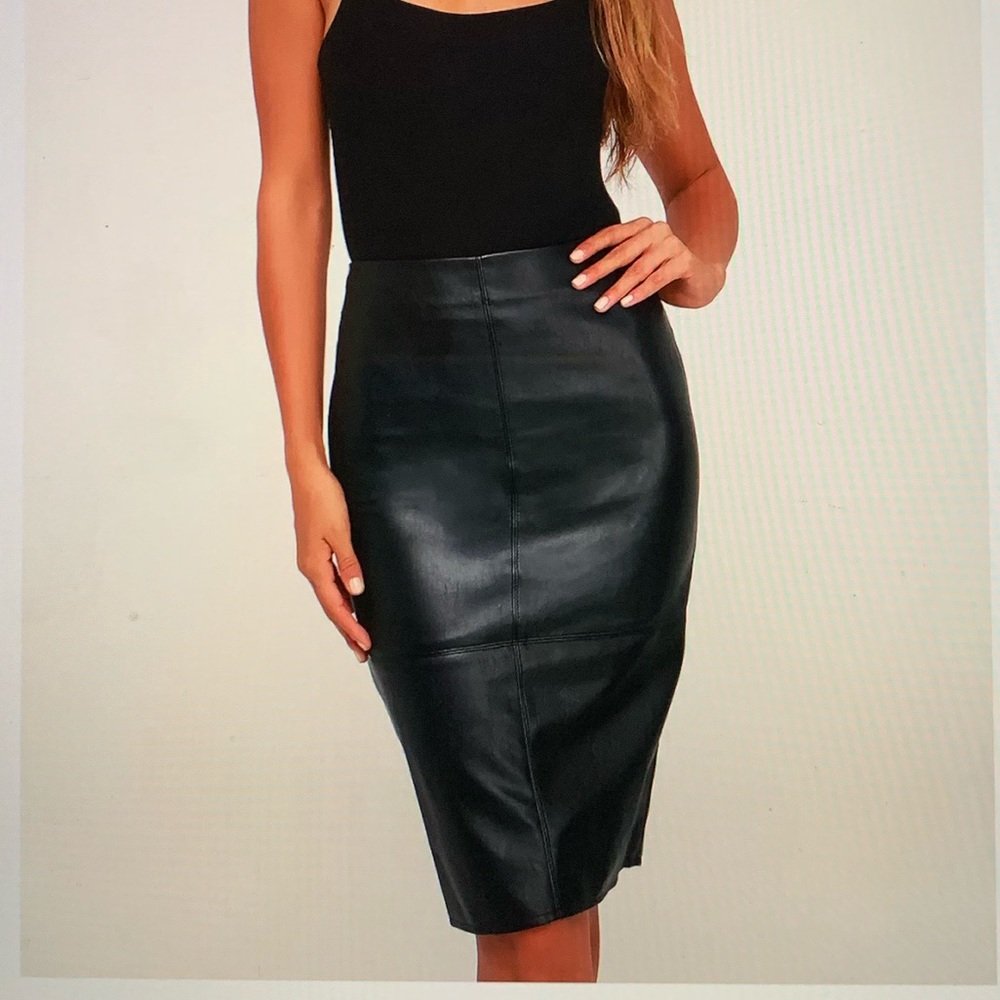 Leather pencil skirt